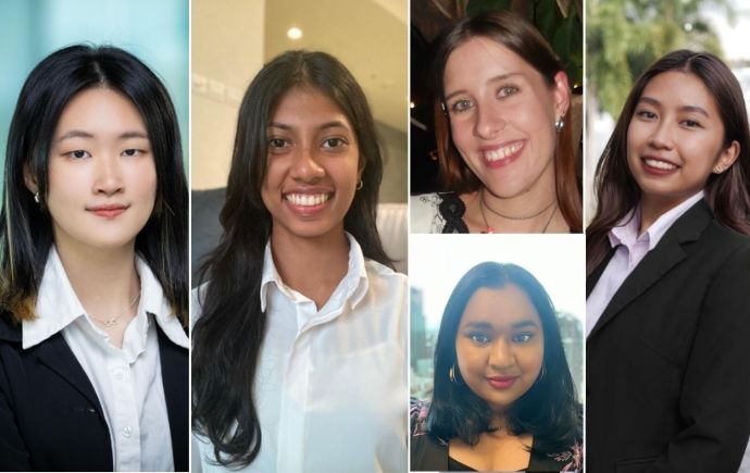 (L-R) PRME students Amber Wong, Venudi Widanagama, Riley Kleinschmidt (top), Nailah Zaman (bottom) and Lara Oana