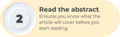 Step 2: Read the abstract - Ensures you know what the article will cover before you start reading.