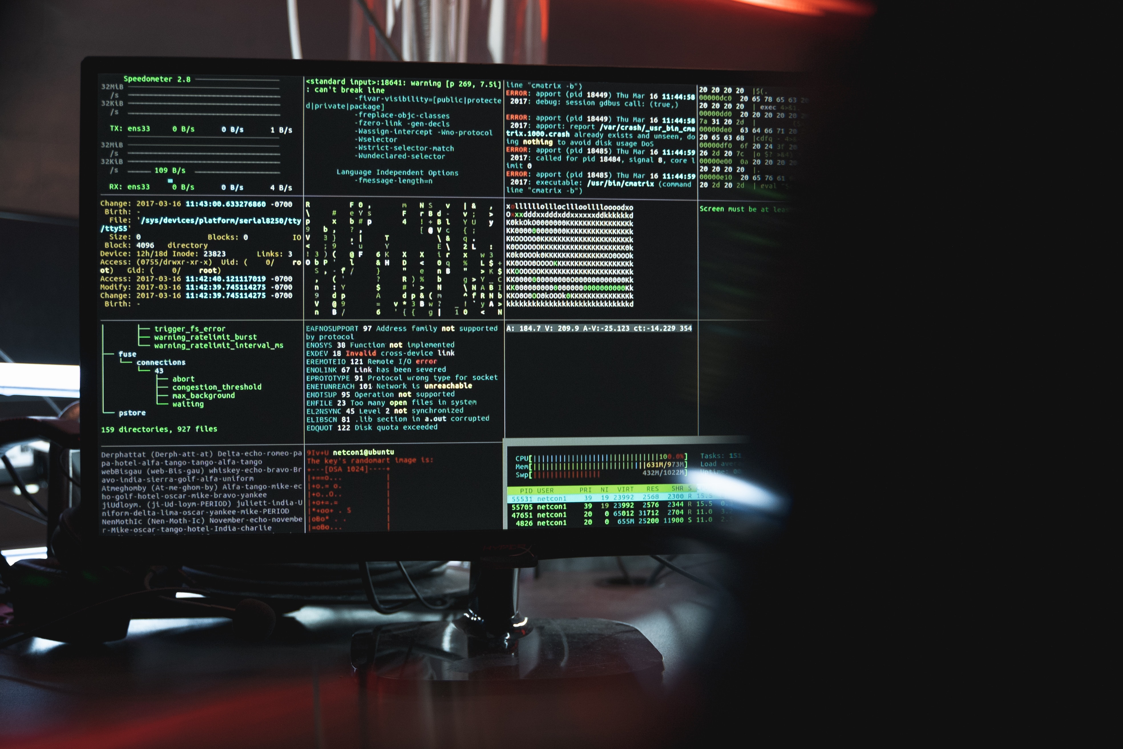 code screen