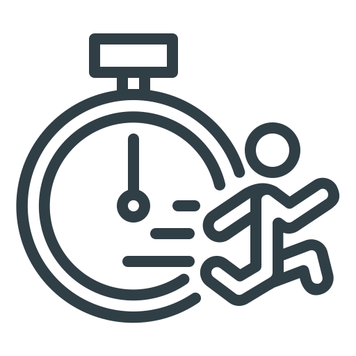 clipart of clock ticking while person runs next to it