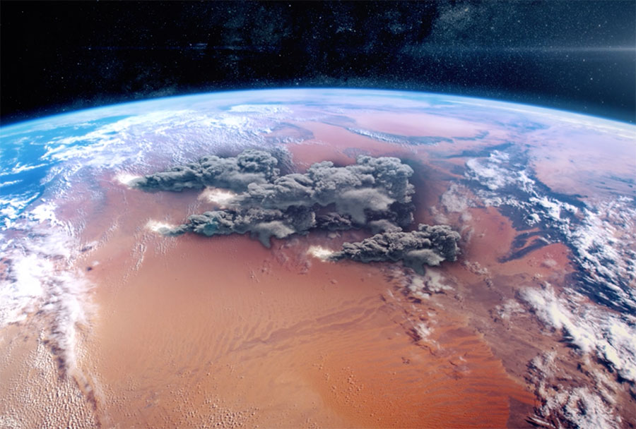 bushfires viewed from space