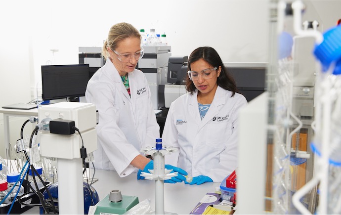 Glyph team members in lab