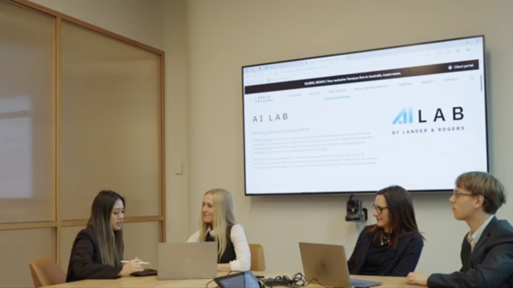 Monash Law students in AI Lab clinic with Lander & Rogers