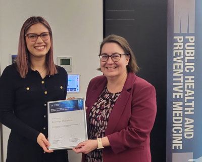 Bronwyn McDonald with Honours coordinator Kelly Allen