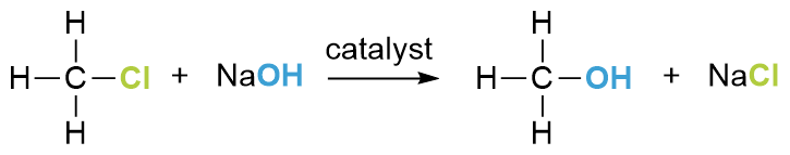 Alkanol from haloalkane