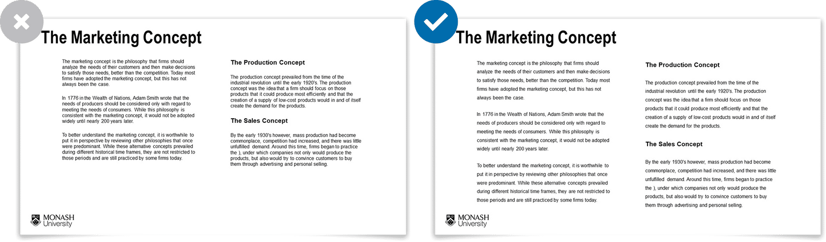 examples of text with spacing for better readability