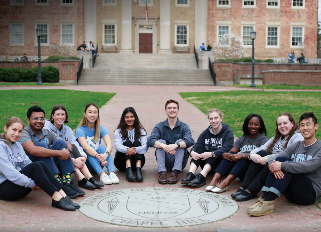 Monash University and University of North Carolina students at University of North Carolina Chapel Hill UNC group photo