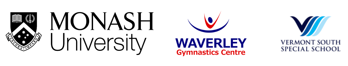 Monash University, Waverley Gymnastics Centre and Vermont South Special School logos