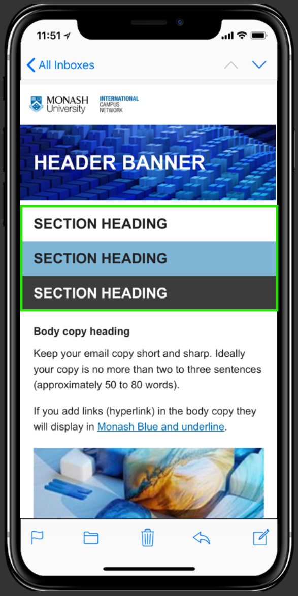 section heading MOBILE mockup