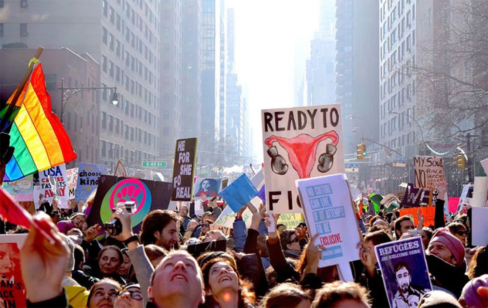 Protecting human rights march image