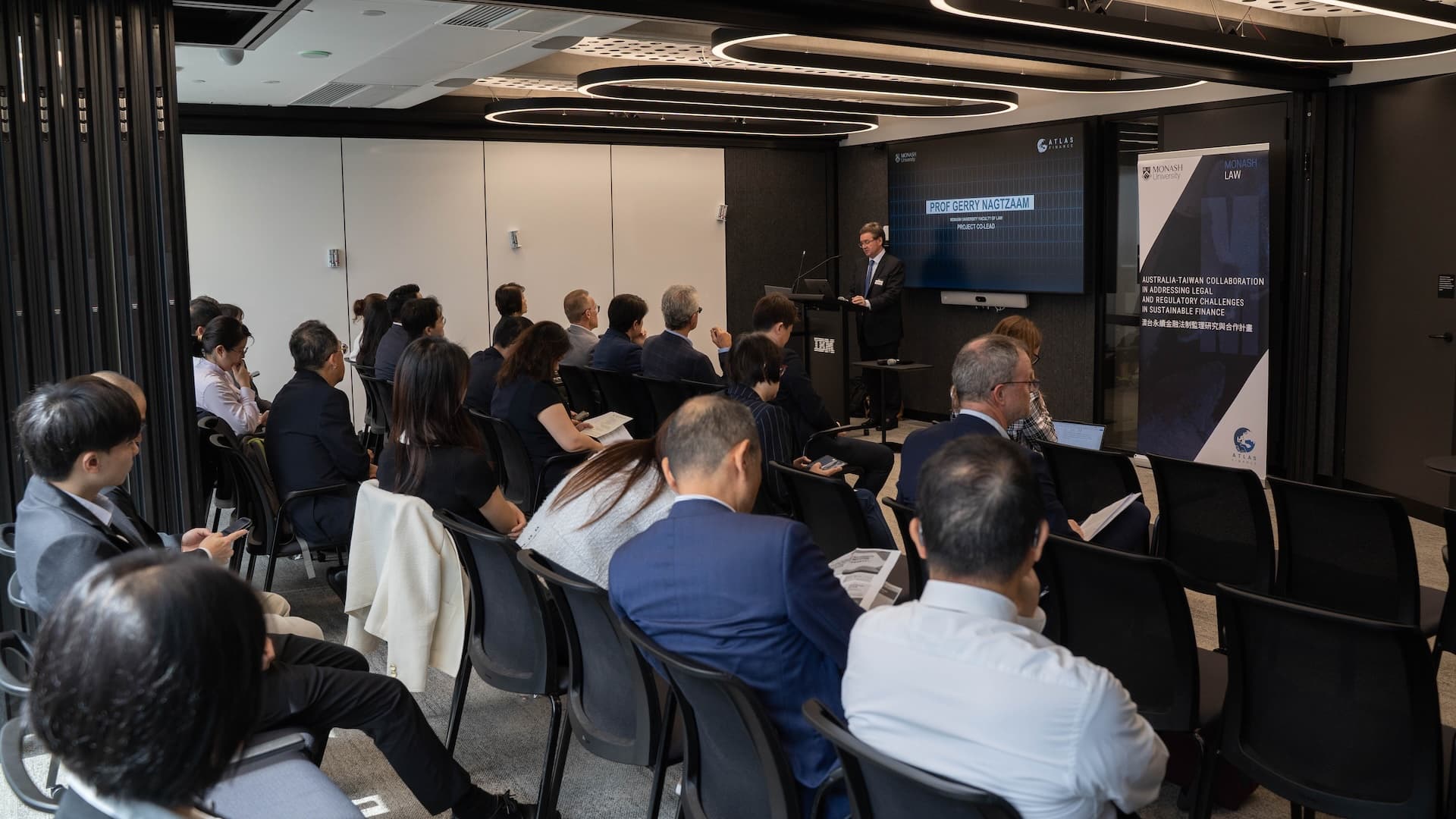 Professor Gerry Nagtzaam addresses ATLAS workshop at IBM Promontory in Sydney