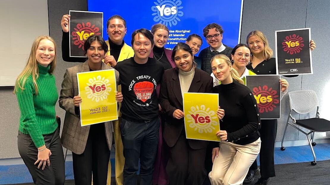 Gavin Choong joins a presentation at the Castan Centre Clinic on the Voice to Parliament