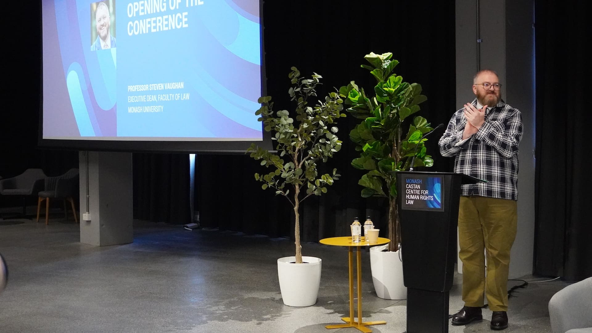 Professor Steven Vaughan declares the Annual Castan Centre for Human Rights Law Conference open.