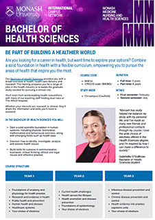 Bachelor of Health Sciences flyer image