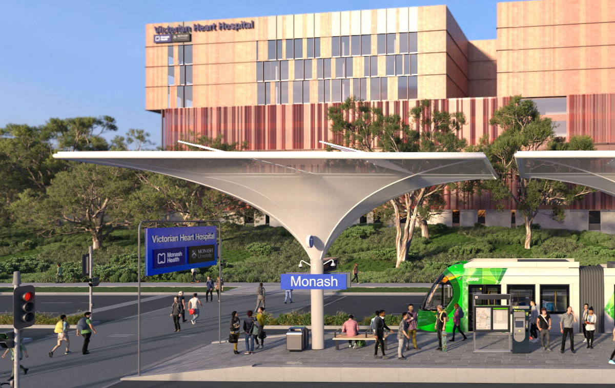 proposed Trackless rapid transit artist impression