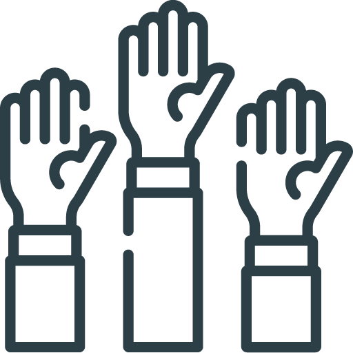 hands raised