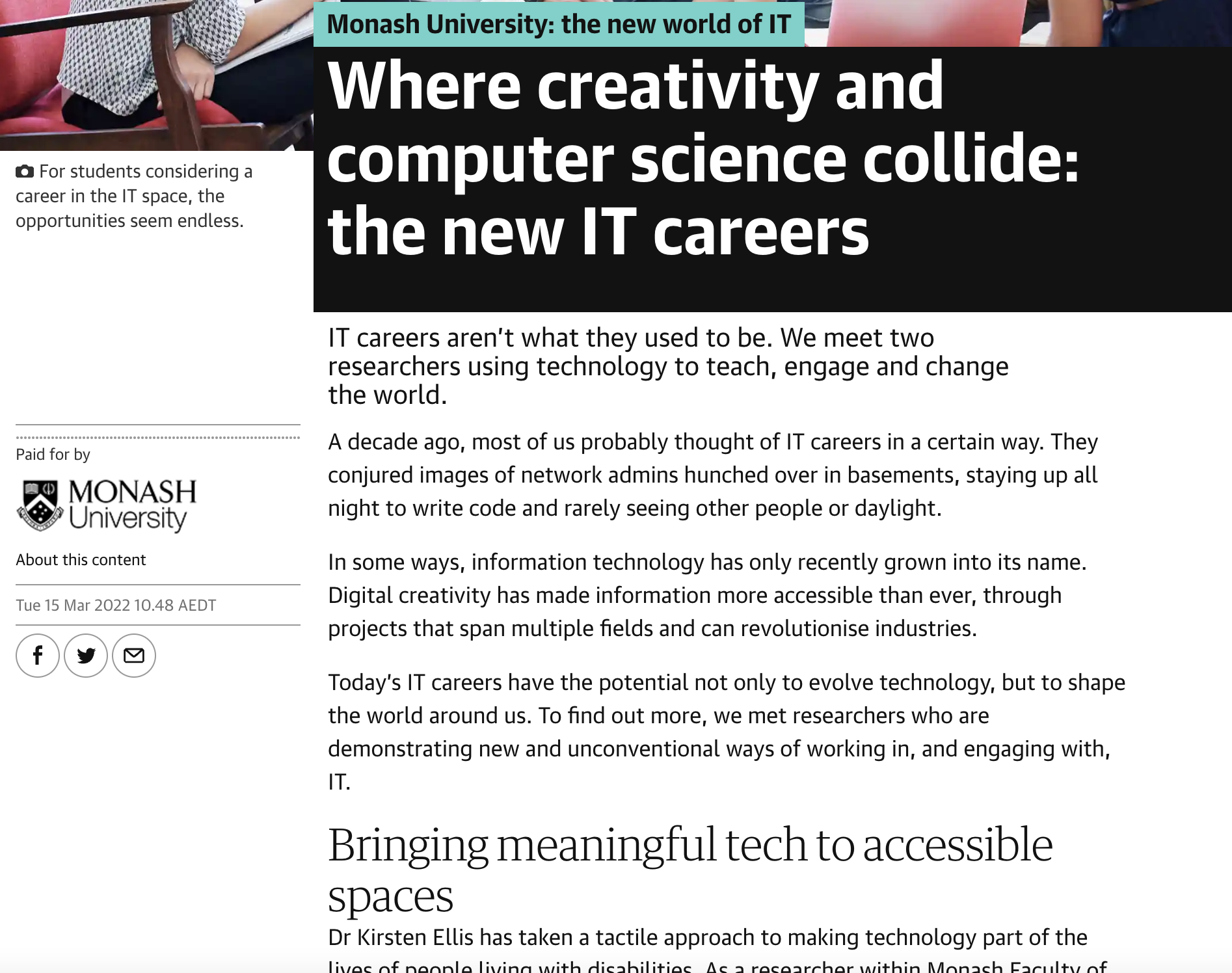 The Guardian advertorial