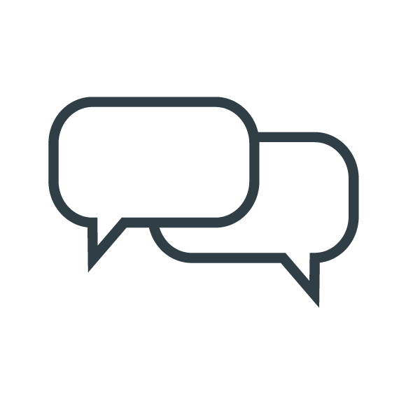Lineart of two speech bubbles