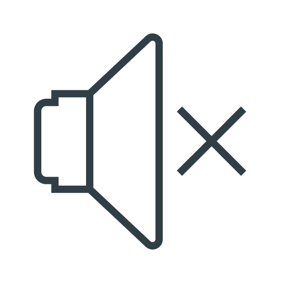 Lineart of speaker with mute symbol