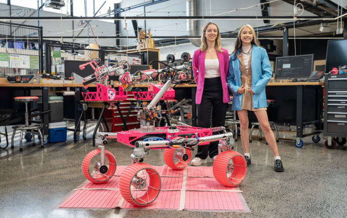 Students with the Monash Nova Rover