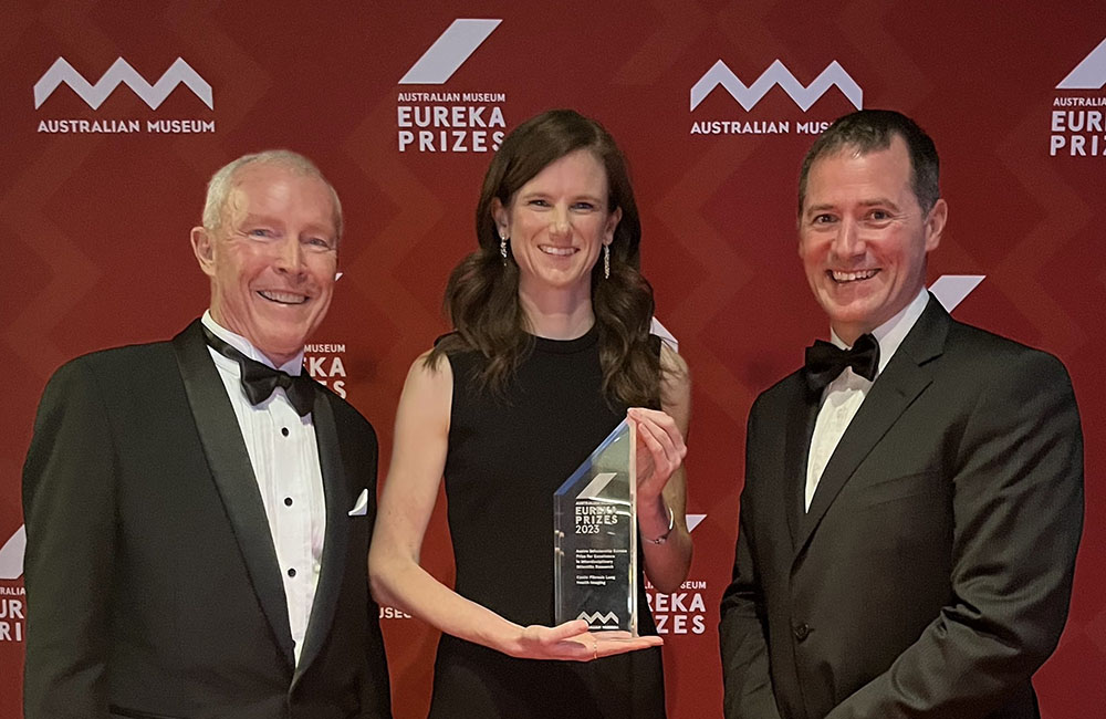 Kaye Morgan receiving Eureka Award 2023