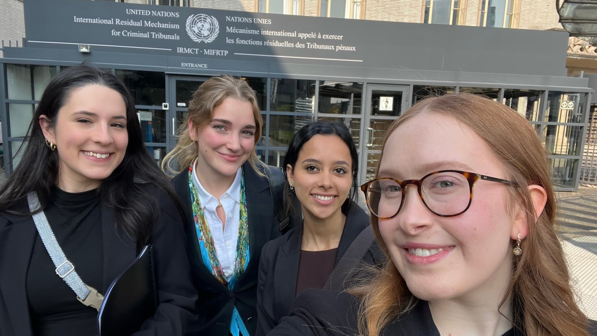 Team selfie at UN Residual Mechanism