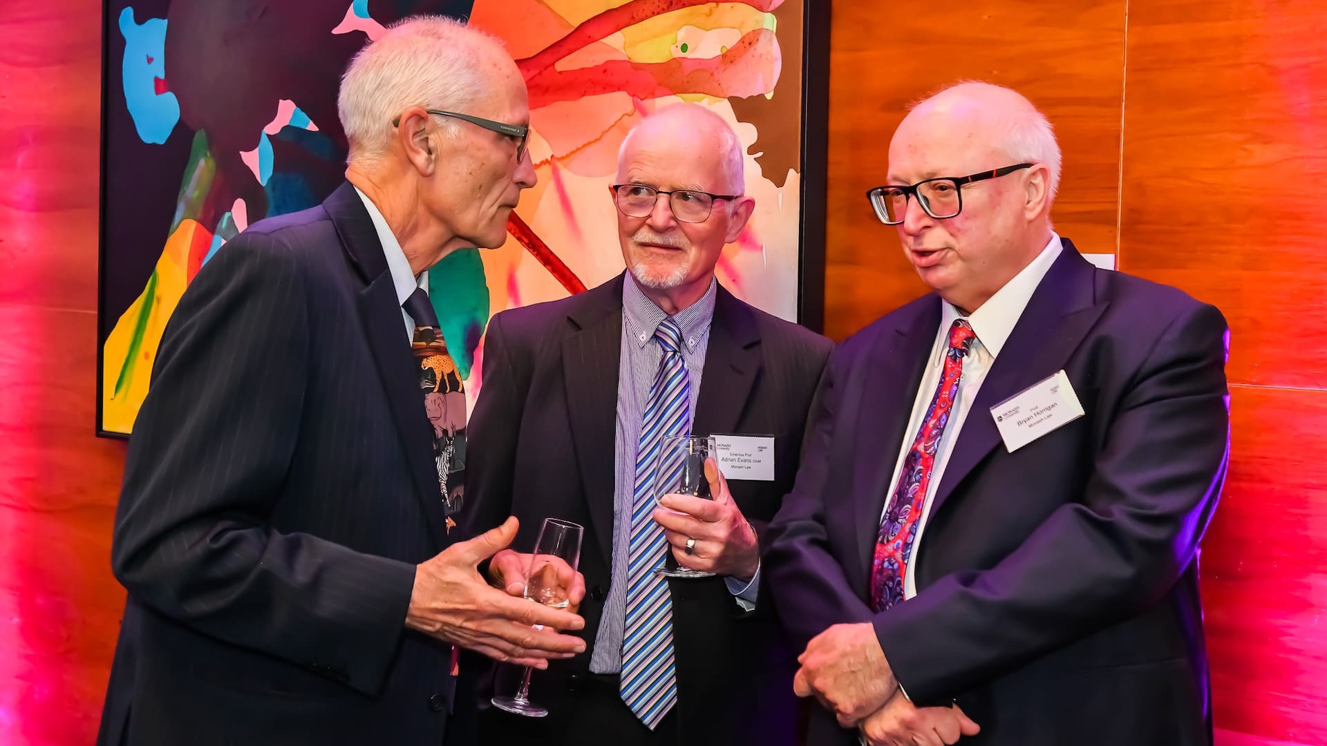 Professor Jeff Giddings, Associate Dean (Experiential Education), Emeritus Professor Adrian Evans and Professor Bryan Horrigan (Law Dean 2013-2024).
