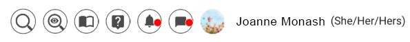 Screenshot of the navigation bar showing pronouns