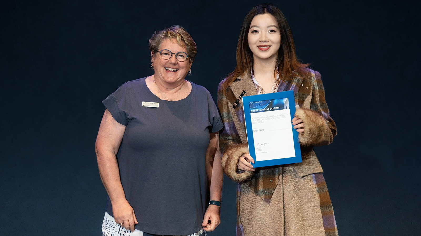 Professor Paula Gerber and Beichu Wang