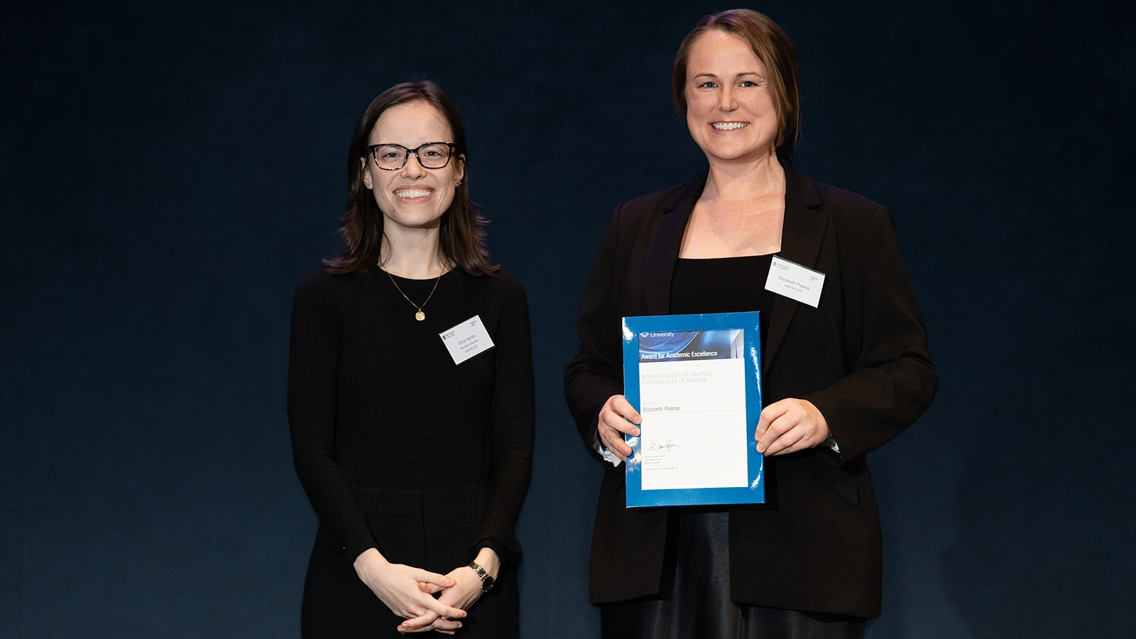Lecturer Dora Vanda and Elizabeth Pearce.
