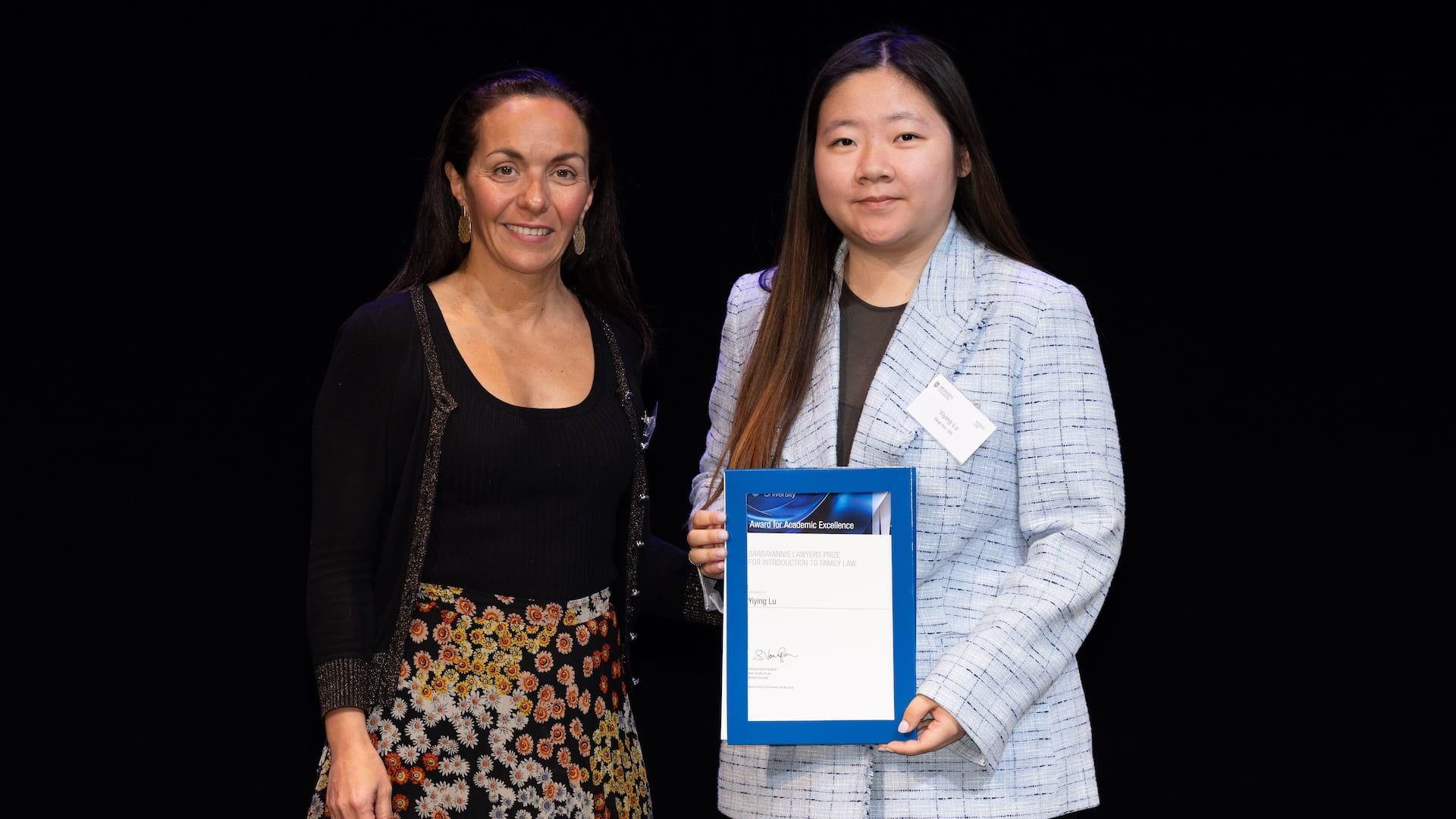 Melissa Pandeli from Barbayannis Lawyers and Yiying Lu 