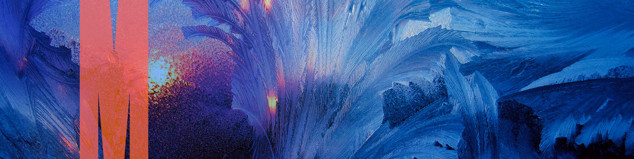 Frozen icy sunrise blue