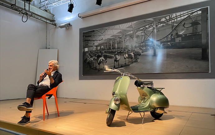 Students visitng Piaggio Vespa.