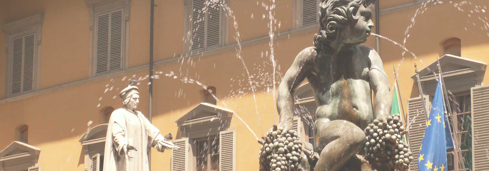 Fountain in Tuscan courtyard
