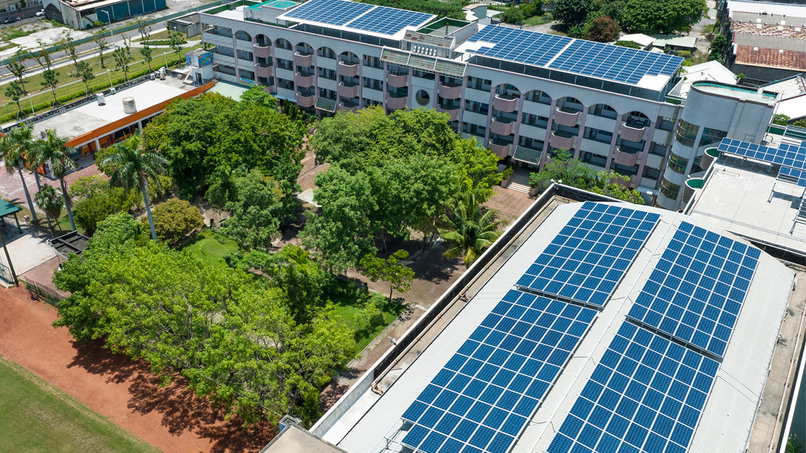 Solar panels on rooftop