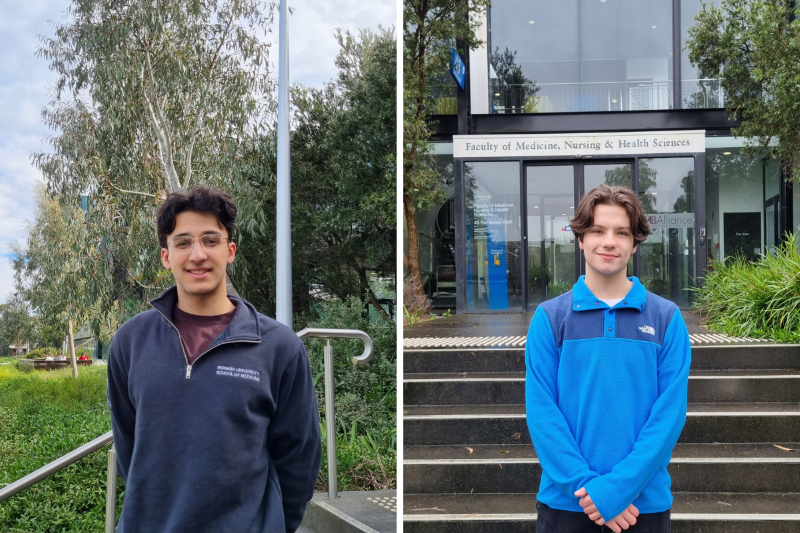 2024 recipients of the Monash PSA Insurance Rural Medical Scholarships (Extended Rural Cohort) - Ali Al-Zubaidy and Jaicob Barrot