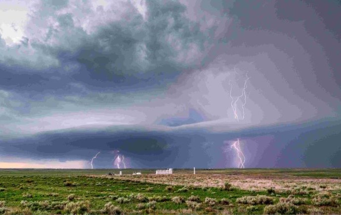 Storm over field