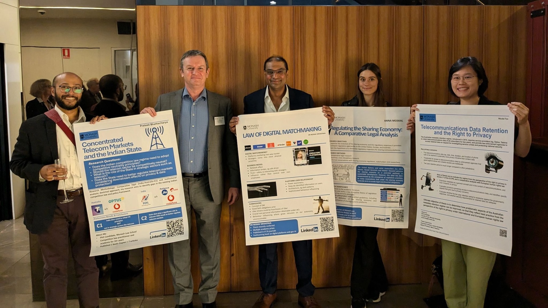 PhD students were Anna Moskal, Prateek Bhattacharya and Nicole Foo with Professor Chris Marsden.