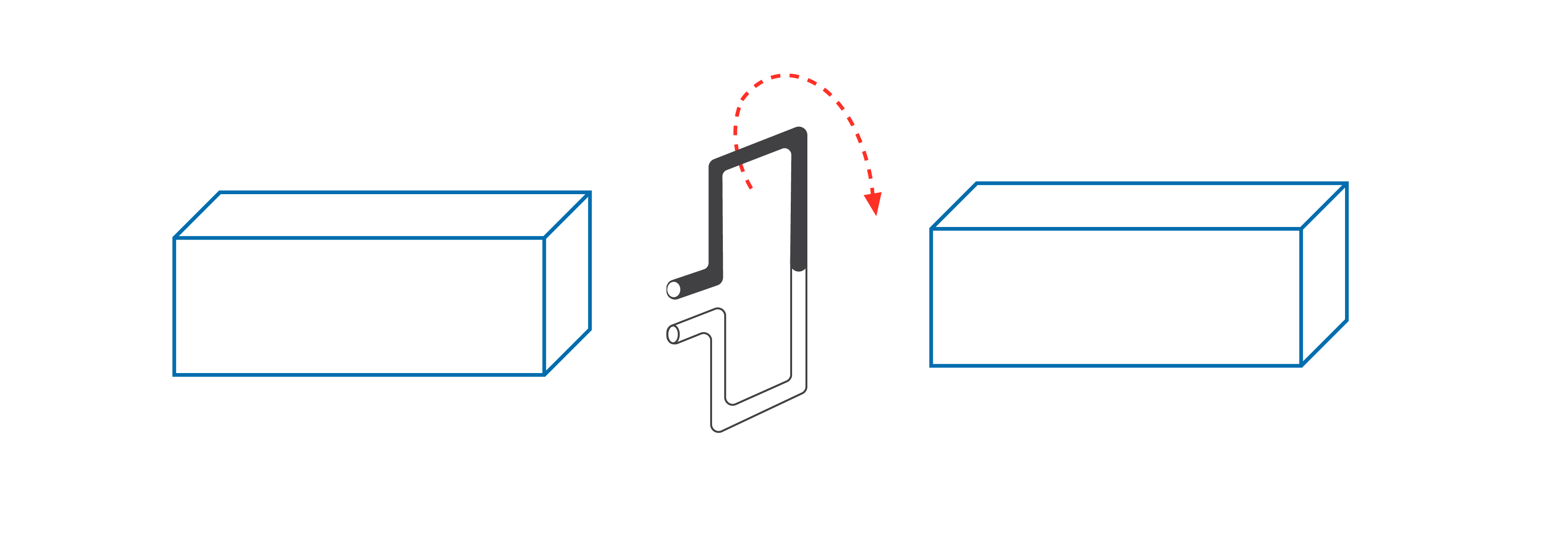 A square wire loop between two magnets.