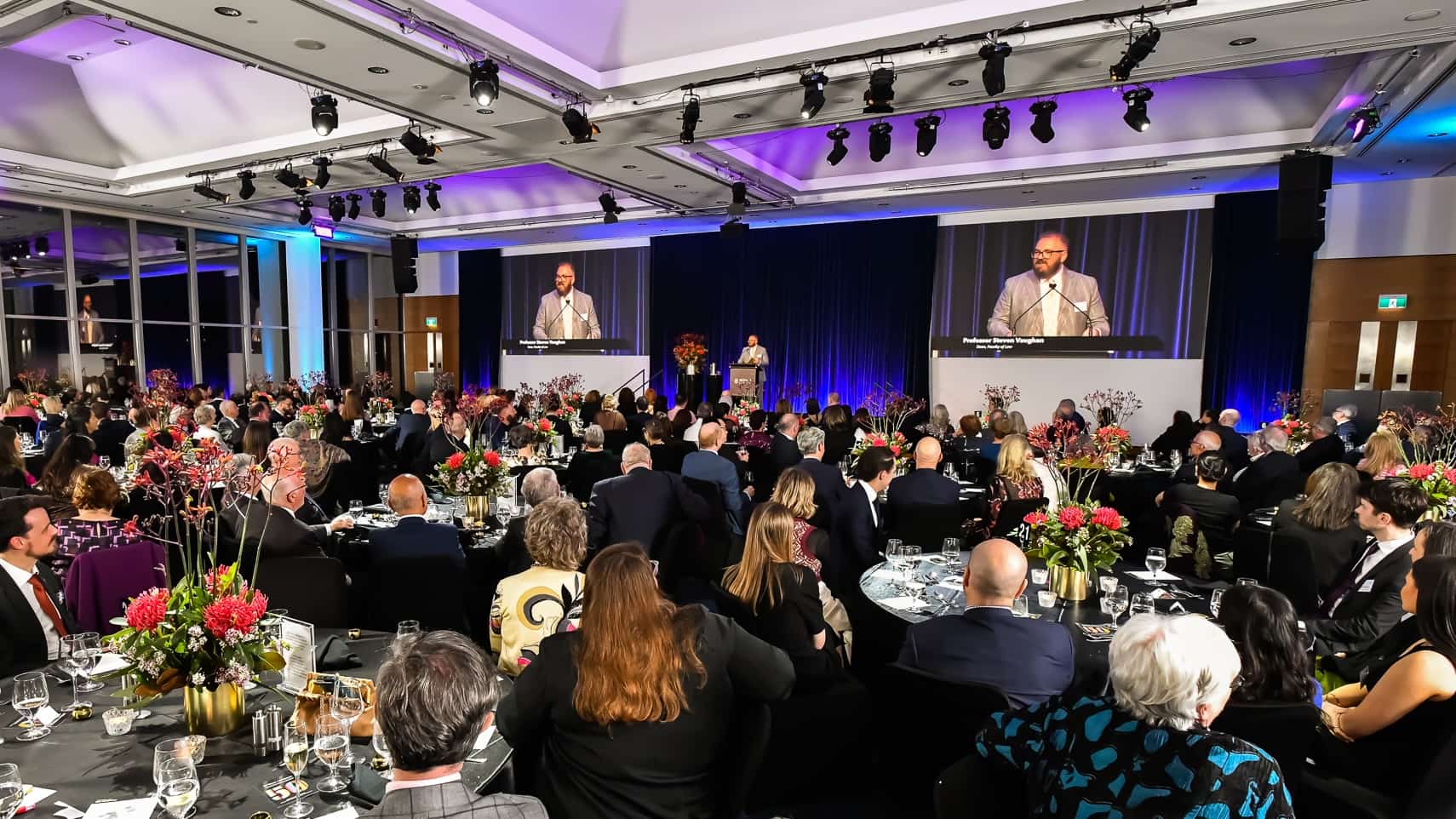 Professor Steven Vaughan, Law Dean, opens the 2025 Monash Law Gala Dinner.