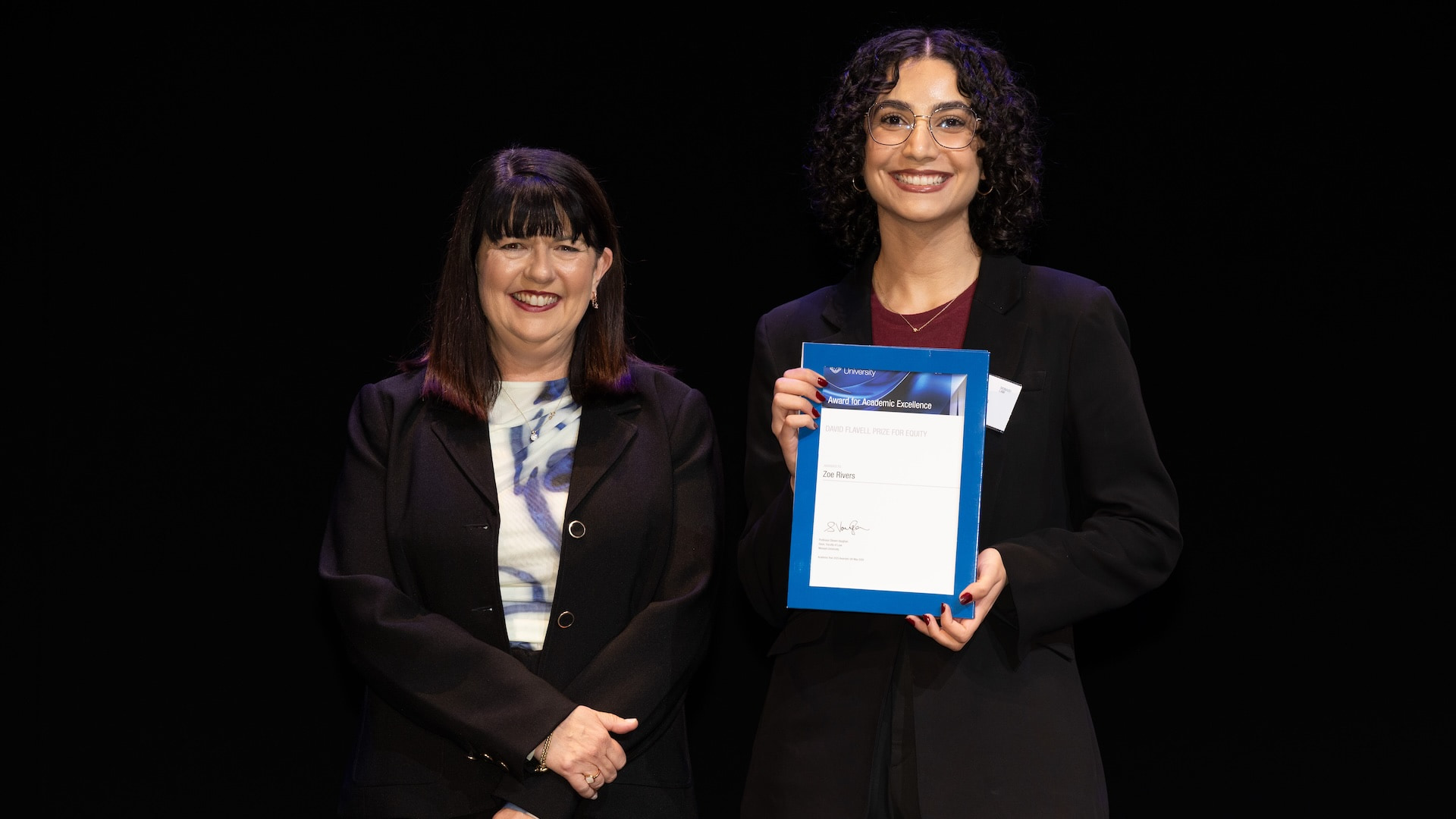 Lecturer Sally Andersen and Zoe Rivers.