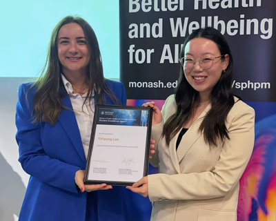 Bachelor of Health Sciences (Honours) coordinator Dr Stella Talic with Yehyung Lee Bachelor of Health Sciences (Honours) coordinator Dr Stella Talic with Yehyung Lee