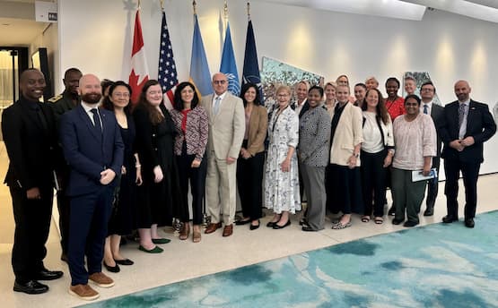 Senior UN officials, Member States and uniformed personnel who attended the high-level launch