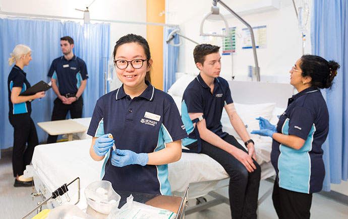 Nursing students in clinical skills lab