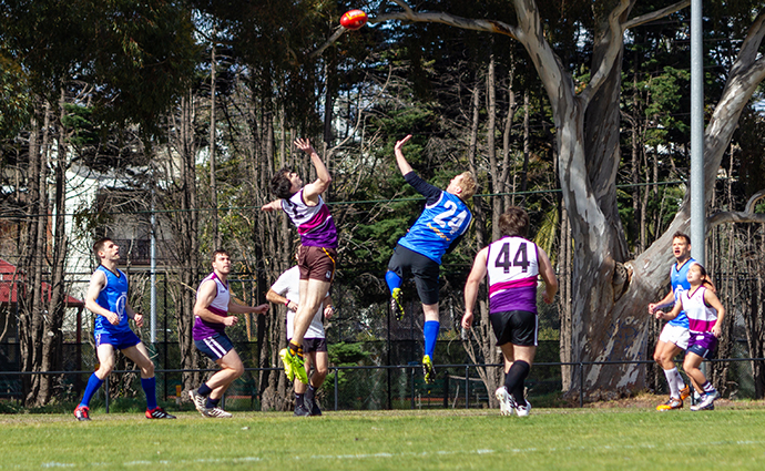 BDI Benchwarmers playing against Peter Mac Bloods.