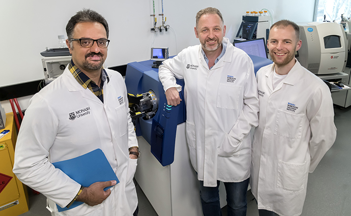 L-R: Dr Pouya Faridi, Professor Tony Purcell and Dr Nathan Croft.