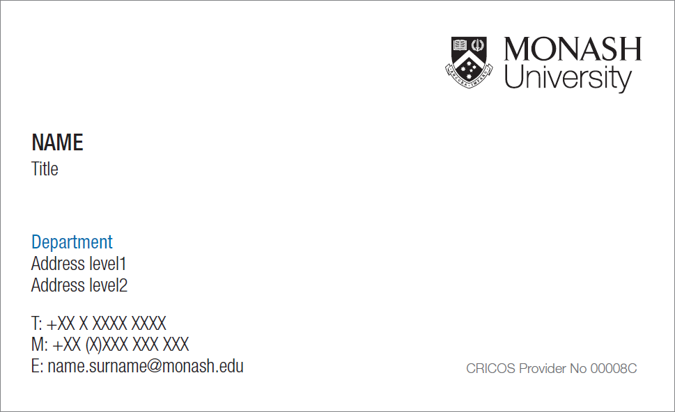 Business card - English