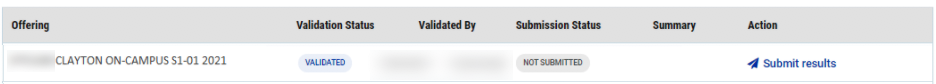 Exampe submit results button