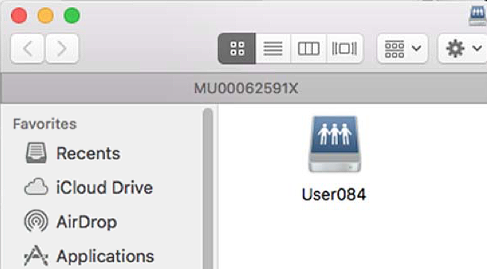 Screenshot of User folder