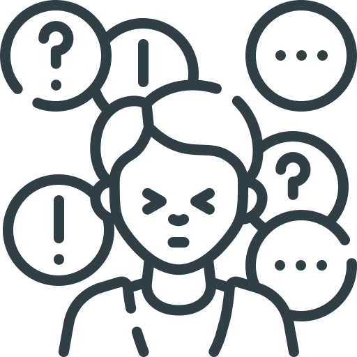 clipart of person with emotional bubbles surrounding him
